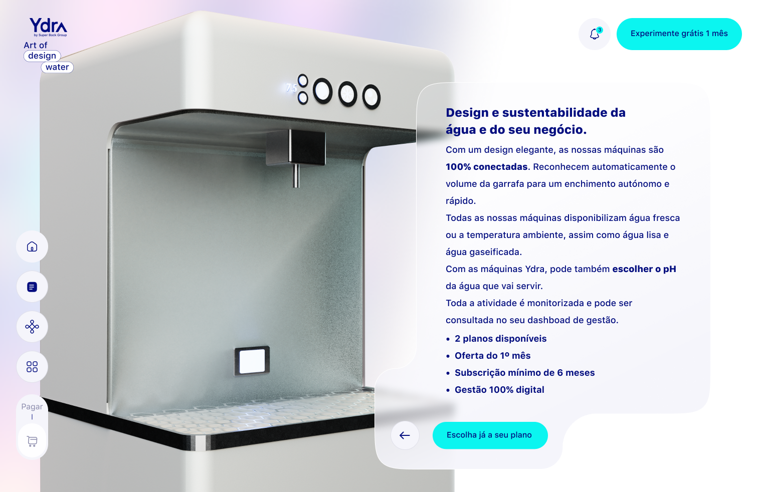 Superbock · Ydra Water · Product Design · IoT · B2B2C · Web & Mobile · 3D